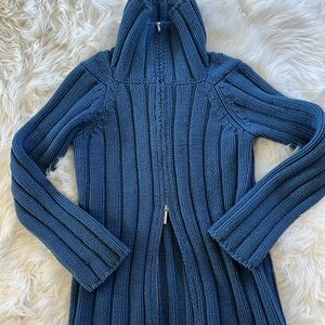 Italian Designer Wool Ribbed Double-Zip Sweater •XS/S